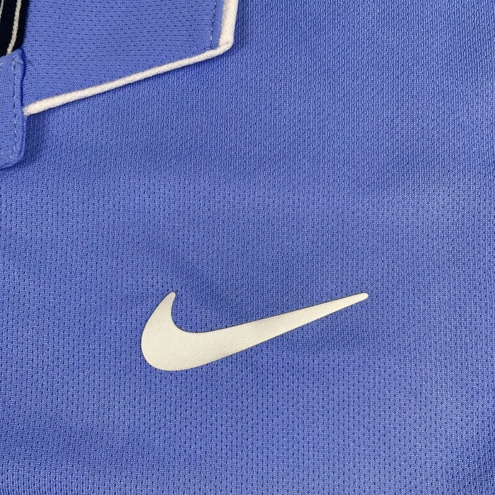 Nike Polo Shirt Men XL Blue Dri-FIT Performance Short Sleeve Tipped Collar